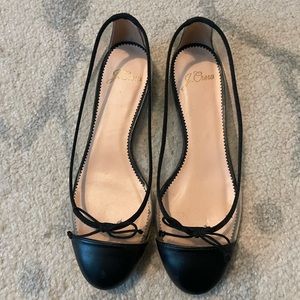 J Crew Kiki Clear/Black Flat